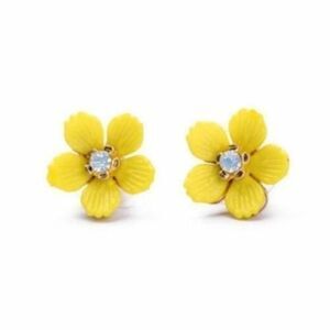 Daisy Flower Rhinestone Gold Vintage Stud Earrings